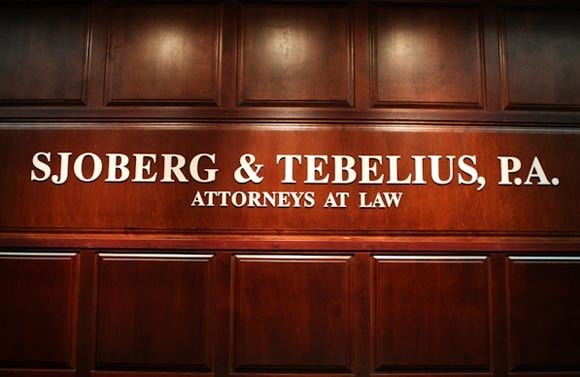 Front desk of Sjoberg & Tebelius, P.A. | Attorneys At Law